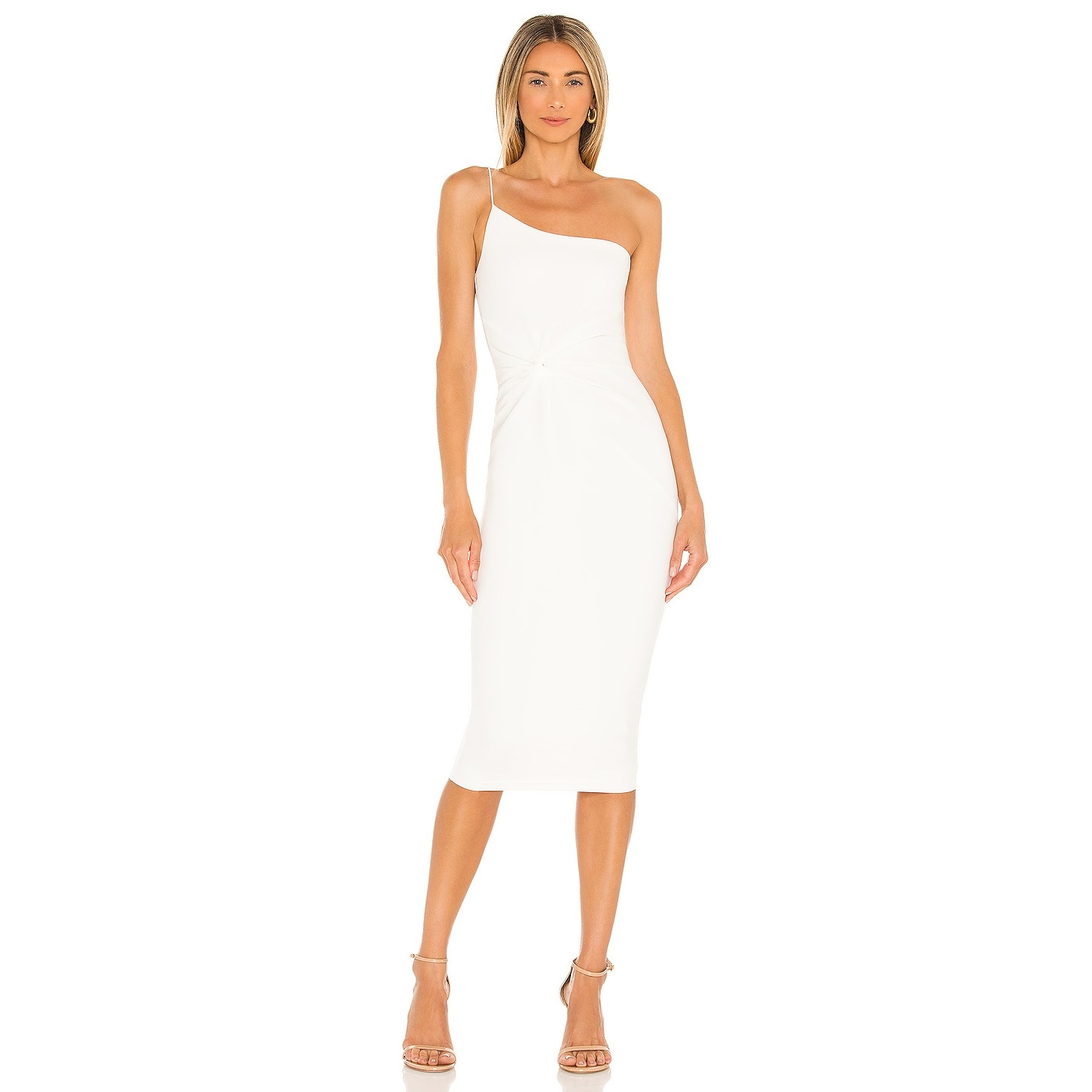 Nookie Lust One Shoulder Dress Midi Graduation Formal Bridal Hoco Party L